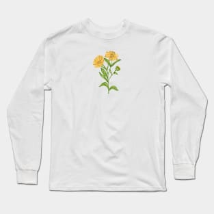 Calendula Plant Botancial Long Sleeve T-Shirt